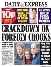 Daily Express () Newspaper Front Page for 18 April 2017