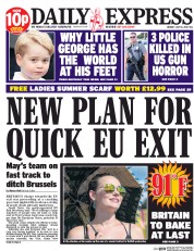 Daily Express () Newspaper Front Page for 18 July 2016