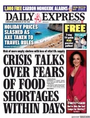 Daily Express () Newspaper Front Page for 18 September 2021