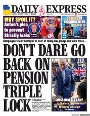 Daily Express () Newspaper Front Page for 19 October 2022