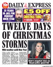 Daily Express () Newspaper Front Page for 19 December 2013