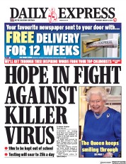 Daily Express () Newspaper Front Page for 19 March 2020