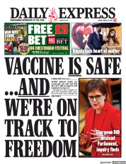 Daily Express () Newspaper Front Page for 19 March 2021