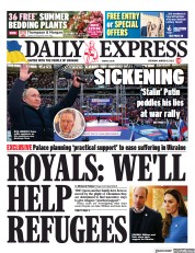 Daily Express () Newspaper Front Page for 19 March 2022