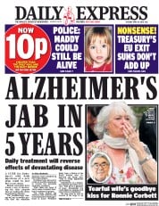 Daily Express () Newspaper Front Page for 19 April 2016