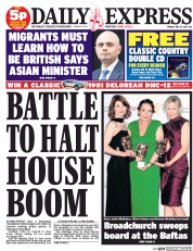 Daily Express () Newspaper Front Page for 19 May 2014