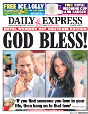 Daily Express () Newspaper Front Page for 19 May 2018