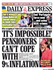 Daily Express () Newspaper Front Page for 19 May 2022