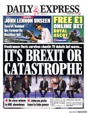 Daily Express () Newspaper Front Page for 19 June 2019