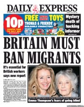 Daily Express () Newspaper Front Page for 19 July 2011