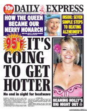 Daily Express () Newspaper Front Page for 19 July 2013