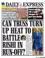 Daily Express () Newspaper Front Page for 19 July 2022