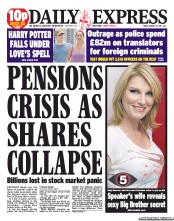 Daily Express () Newspaper Front Page for 19 August 2011