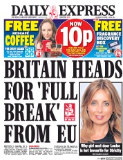 Daily Express () Newspaper Front Page for 1 October 2016