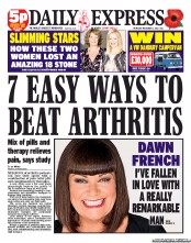 Daily Express () Newspaper Front Page for 1 November 2012