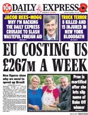 Daily Express () Newspaper Front Page for 1 November 2017