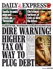 Daily Express () Newspaper Front Page for 1 November 2022