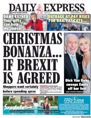Daily Express () Newspaper Front Page for 1 December 2018