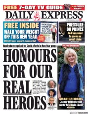 Daily Express () Newspaper Front Page for 1 January 2022