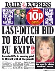Daily Express () Newspaper Front Page for 1 February 2017