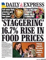 Daily Express () Newspaper Front Page for 1 February 2023