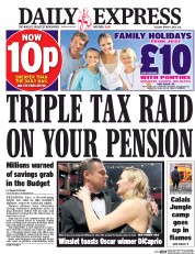 Daily Express () Newspaper Front Page for 1 March 2016