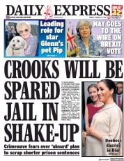 Daily Express () Newspaper Front Page for 1 March 2019
