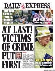 Daily Express () Newspaper Front Page for 1 April 2021