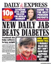 Daily Express () Newspaper Front Page for 1 May 2013
