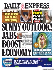 Daily Express () Newspaper Front Page for 1 June 2021