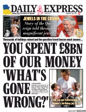 Daily Express () Newspaper Front Page for 1 June 2022