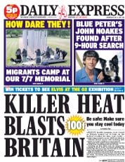 Daily Express () Newspaper Front Page for 1 July 2015