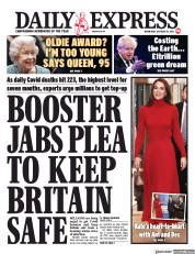 Daily Express () Newspaper Front Page for 20 October 2021