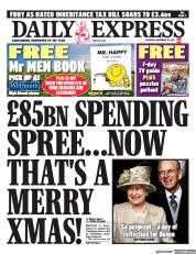 Daily Express () Newspaper Front Page for 20 November 2021
