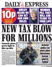 Daily Express () Newspaper Front Page for 20 December 2017