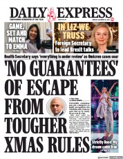 Daily Express () Newspaper Front Page for 20 December 2021