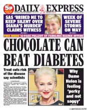 Daily Express () Newspaper Front Page for 20 January 2014