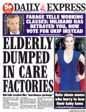 Daily Express () Newspaper Front Page for 20 April 2015