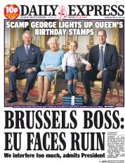 Daily Express () Newspaper Front Page for 20 April 2016