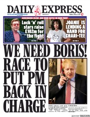 Daily Express () Newspaper Front Page for 20 April 2020