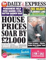 Daily Express () Newspaper Front Page for 20 May 2015