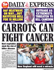 Daily Express () Newspaper Front Page for 20 June 2014