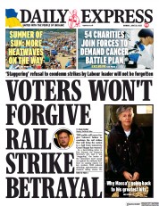 Daily Express () Newspaper Front Page for 20 June 2022