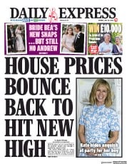 Daily Express () Newspaper Front Page for 20 July 2020