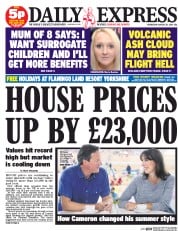 Daily Express () Newspaper Front Page for 20 August 2014
