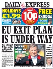 Daily Express () Newspaper Front Page for 20 August 2016