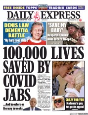 Daily Express () Newspaper Front Page for 20 August 2021