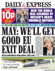 Daily Express () Newspaper Front Page for 20 September 2016