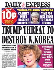 Daily Express () Newspaper Front Page for 20 September 2017
