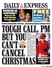 Daily Express () Newspaper Front Page for 21 December 2021